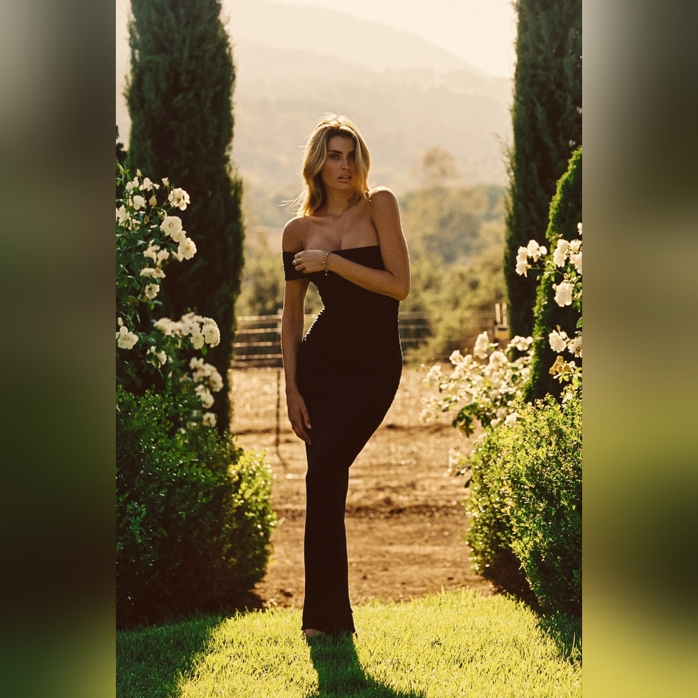 Skatie Black Strapless Bodycon Gown